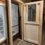 Holztür für eine Sauna