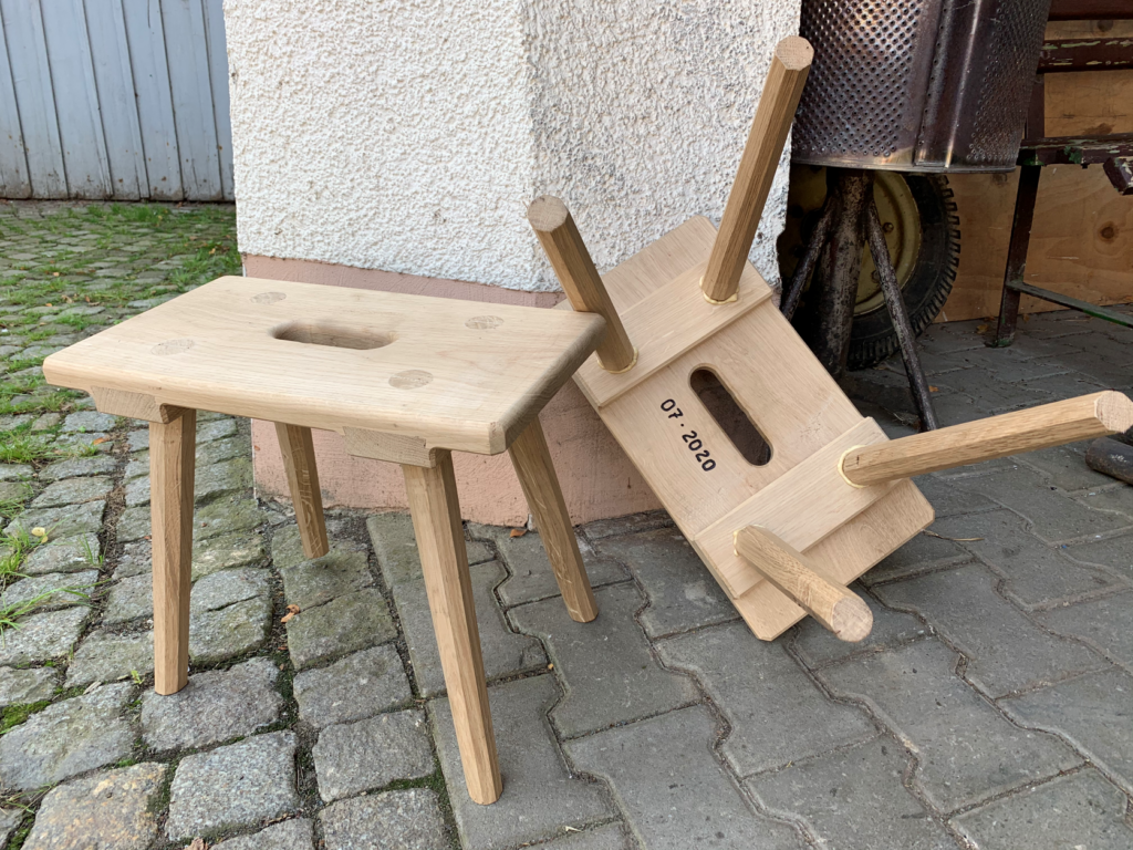 Melkschemel aus Holz (Gravur nach Absprache möglich)